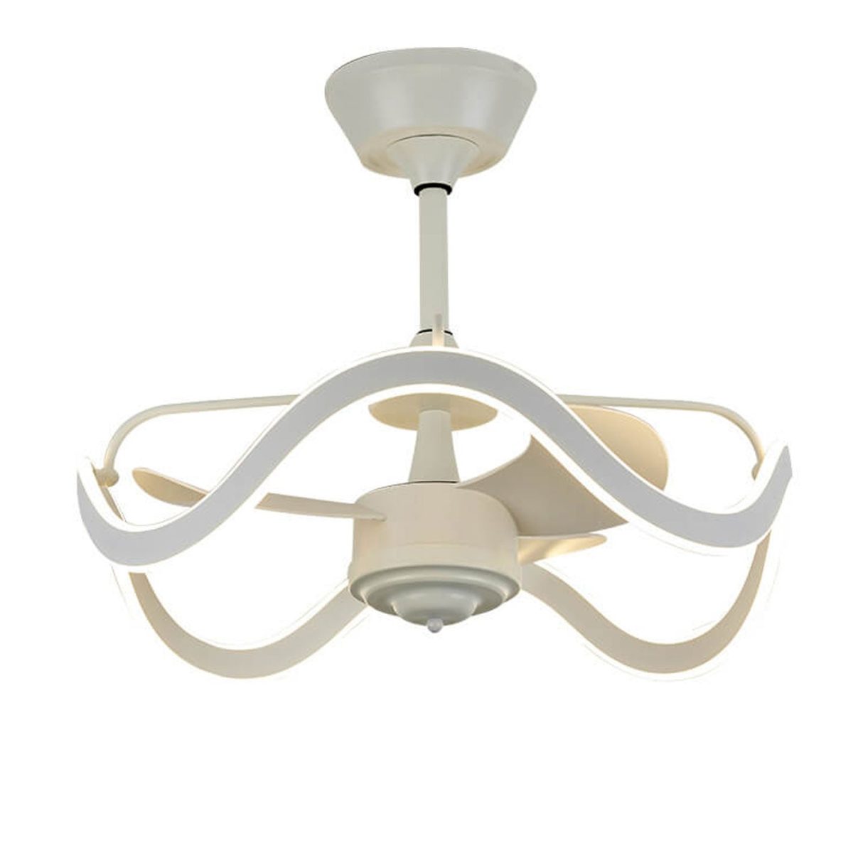 Modern Light Luxury Circular Inverter Silent Downrods Ceiling Fan Light - Image 6