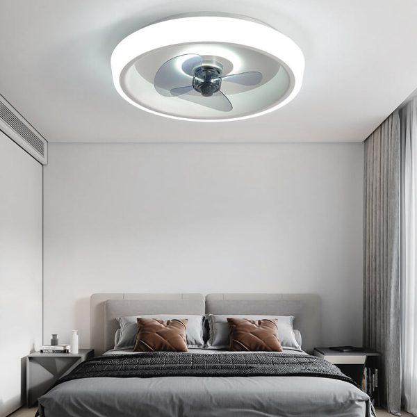 Simple Modern Acrylic Lightweight LED Flush Mount Fan Light - Image 29