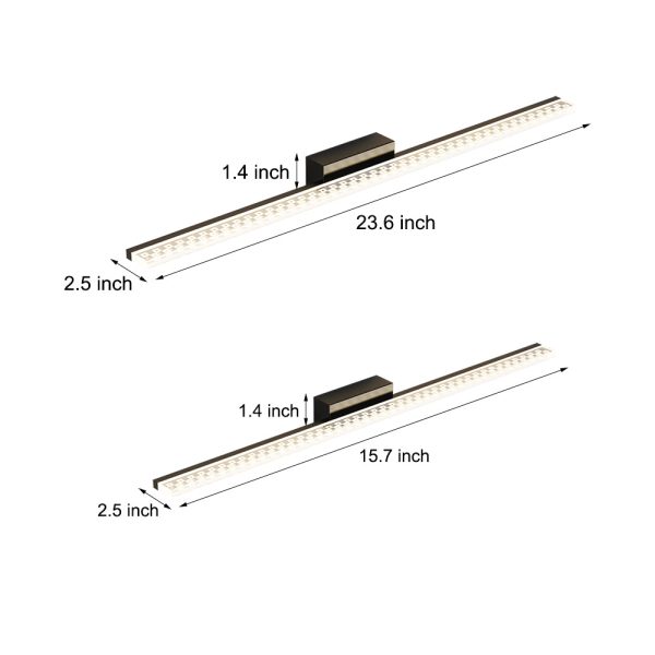 LED Bathroom Vanity Lights with Geometric Acrylic Shade and 3-Step Dimming - Image 9