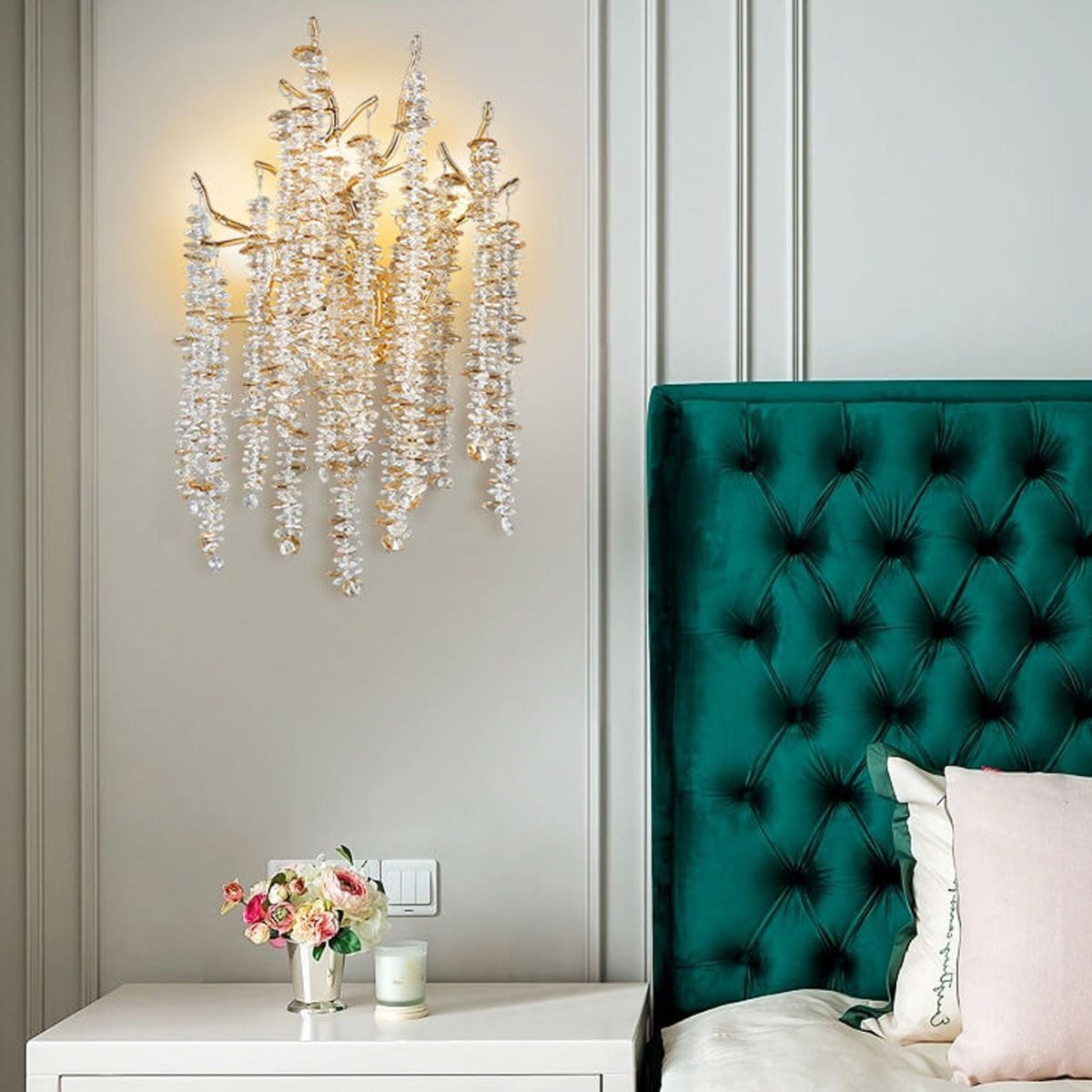 Modern Light Luxury Tree Branch Crystal 3-Light Wall Sconce Lamp - Image 2