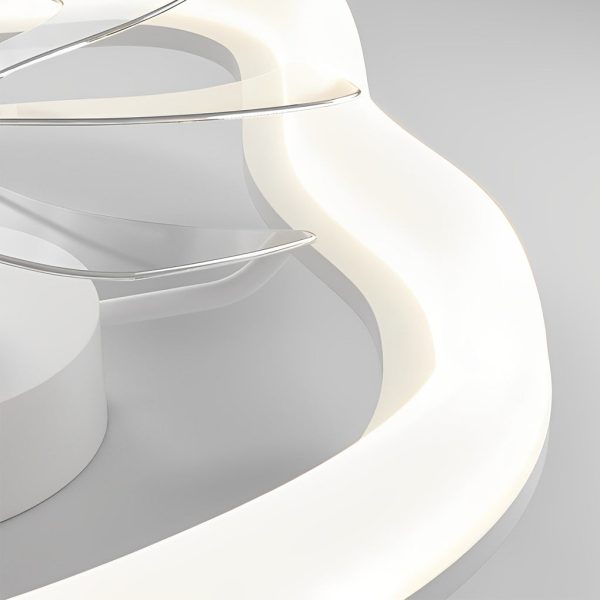 Circular Mute LED Stepless Dimming White Modern Ceiling Fans with Remote - Image 7