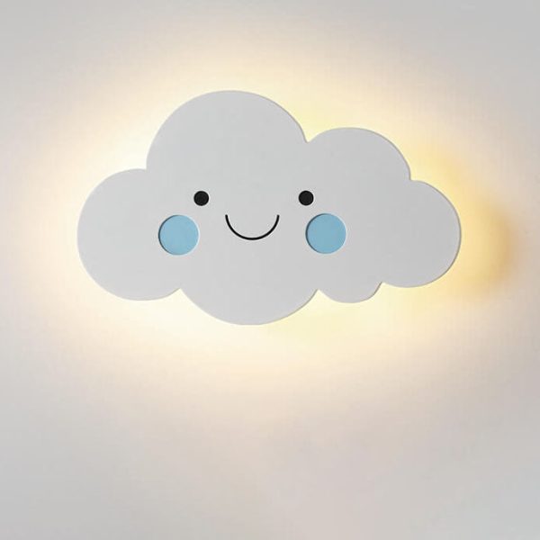 Nordic Creative Clouds Iron Emoji LED Kids Wall Sconce Lamp - Image 5