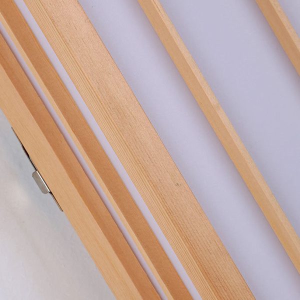 Traditional Japanese Rectangle Solid Wood Acrylic LED Wall Sconce Lamp For Bedroom - Image 9