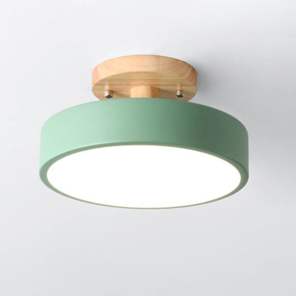 Nordic Log Round LED Semi-Flush Mount Ceiling Light - Image 14