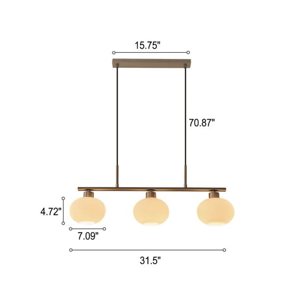 Nordic Long Light Luxury Glass Dome Shade 3-Light Chandelier - Image 7