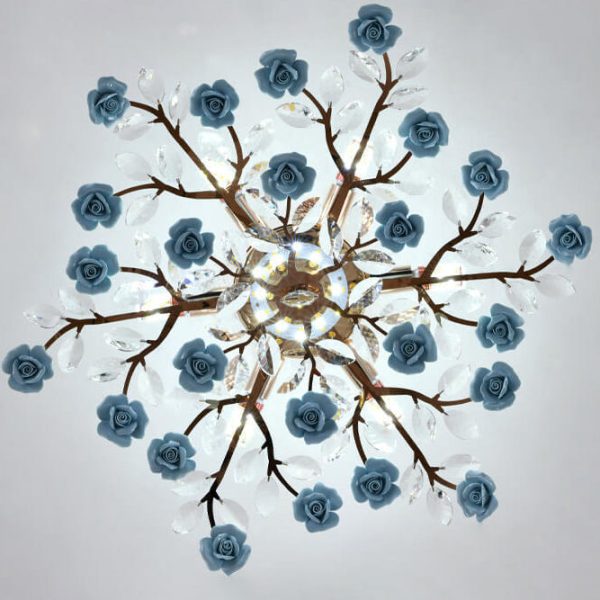 Modern Luxury Rose Iron Ceramic Crystal 6/7/8 Light Chandelier - Image 8