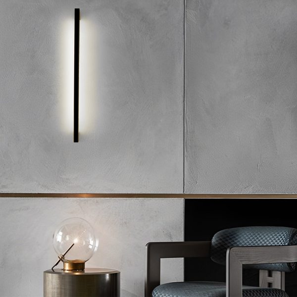 Minimalist Strip Three Step Dimming LED Black Postmodern Wall Lamp - Image 12