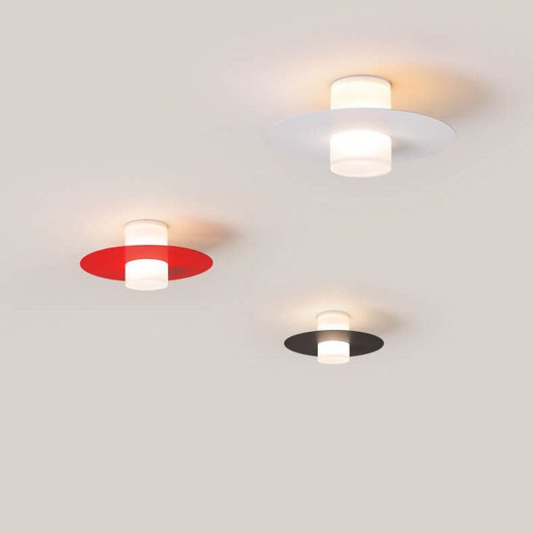 Modern Minimalist Cylindrical Disc Iron Acrylic LED Semi-Flush Mount Ceiling Light - Image 10