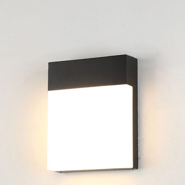 Simple Outdoor Square Frosted Aluminum Waterproof LED Wall Sconce Lamp - Image 3