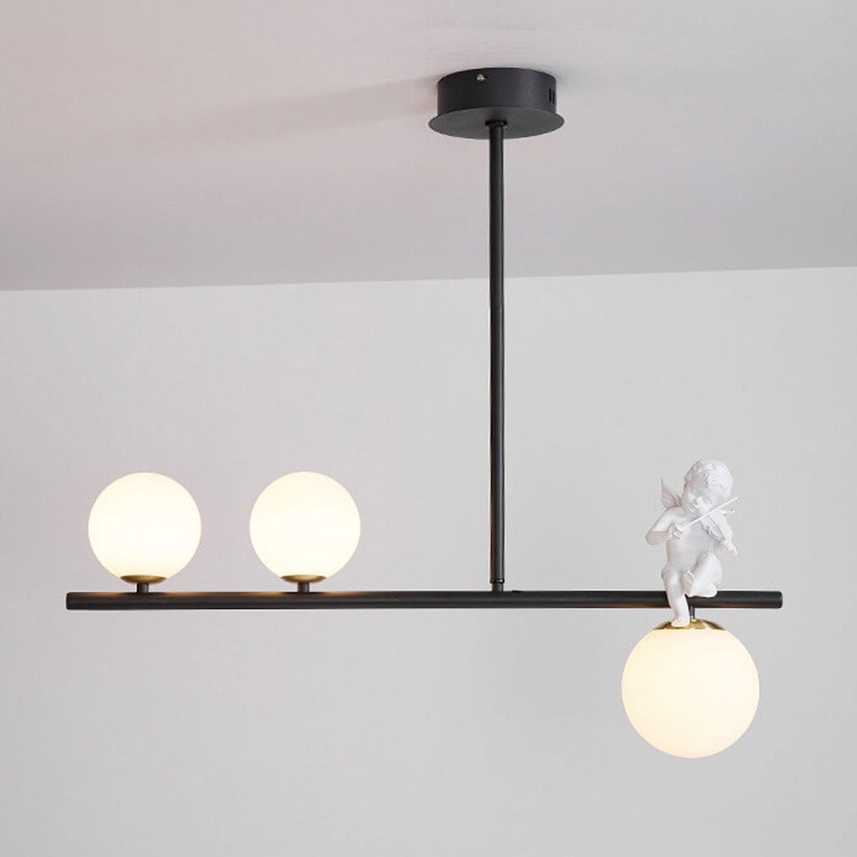 Nordic Luxury Long Glass Ball Angel Island Light 3/4 Light Chandelier - Image 11