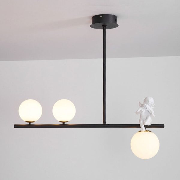 Nordic Luxury Long Glass Ball Angel Island Light 3/4 Light Chandelier - Image 11