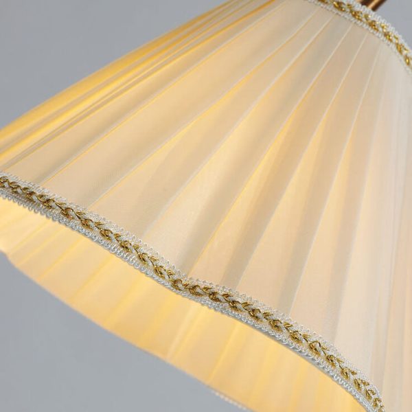 Japanese Vintage Flower Solid Wood Iron Fabric 1-Light Standing Floor Lamp - Image 6