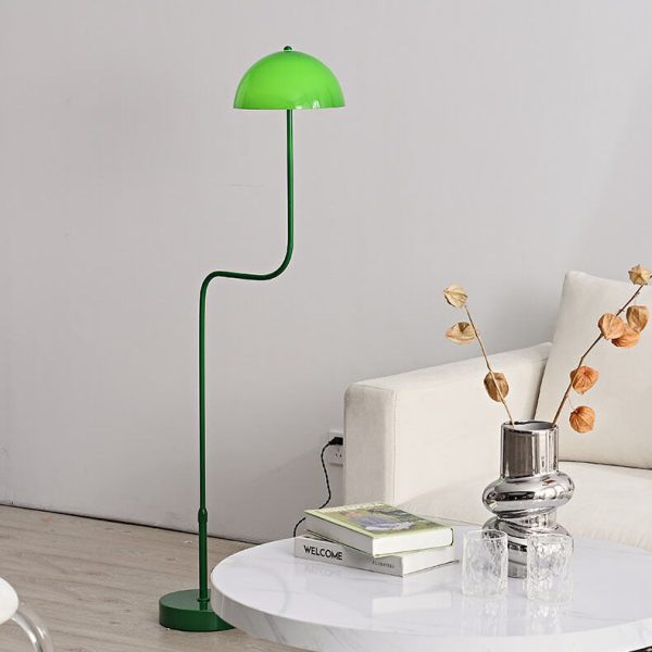 Contemporary Scandinavian Iron Glass Dome Liftable 1-Light Standing Floor Lamp For Study - Image 9