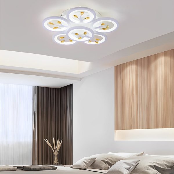 16 Lights Flower Dimmable LED White Nordic Ceiling Lights Flush Mount Lighting - Image 4