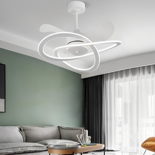 Waves Flower LED Mute Timing Creative Nordic Bladeless Ceiling Fans - Image 9