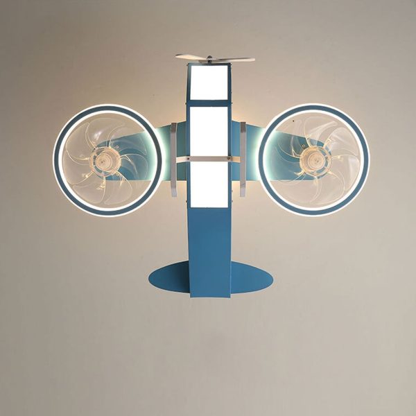Creative Cartoon Aircraft Kids Flush Mount Ceiling Fan Light - Image 9