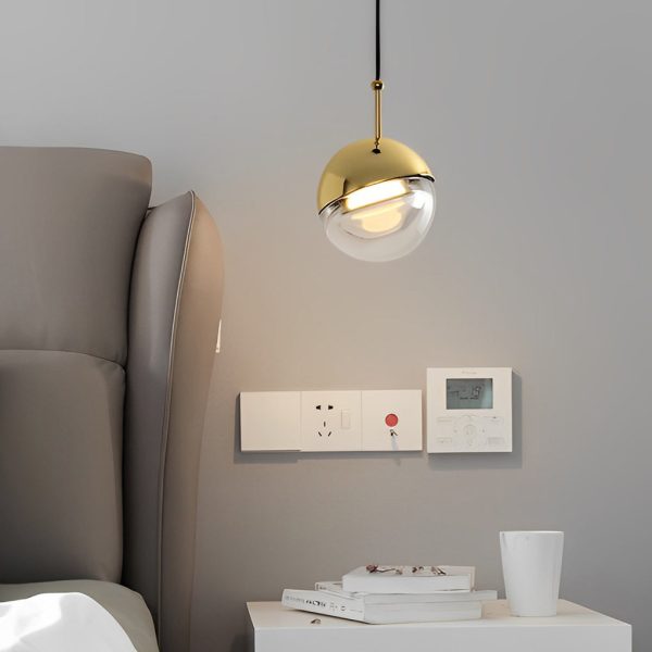 Round Rotating Minimalist Metal Glass Nordic LED Pendant Light Chandelier - Image 2
