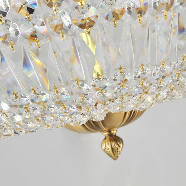 French Vintage Crystal Round 3/5/9 Light Flush Mount Ceiling Light - Image 6
