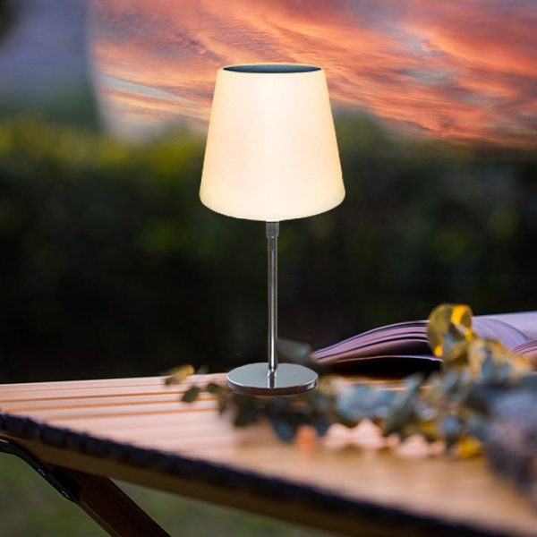 Solar Modern Simple Iron Cylinder Outdoor LED Table Lamp - Image 8