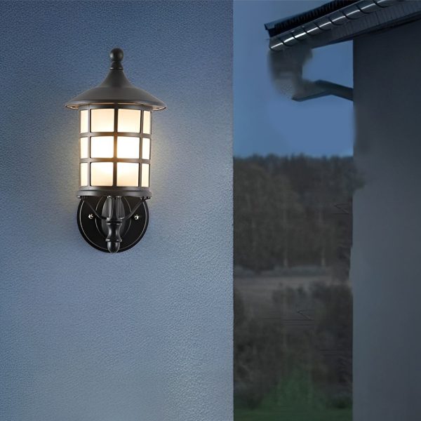 Retro Round Three Step Dimming Black European-style Solar Wall Sconces - Image 7