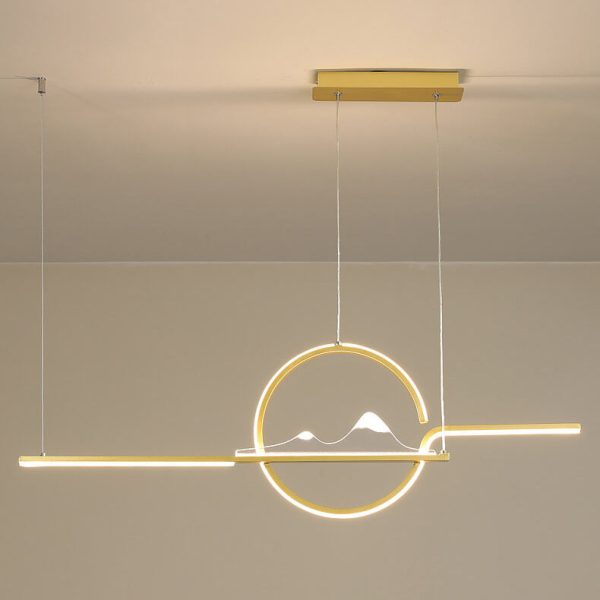 Modern Chinese Minimalist Long Round Landscape Island Light LED Chandelier - Image 14