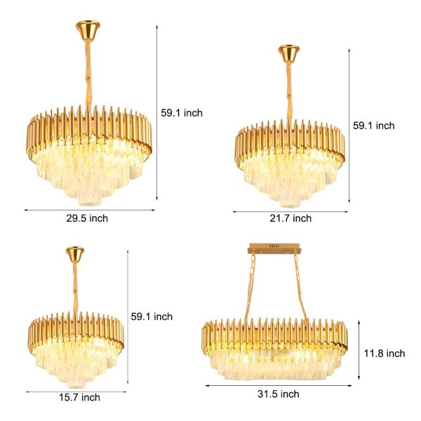 Round Oval Crystal Three Step Dimming Luxury Post-Modern Chandelier - Image 8