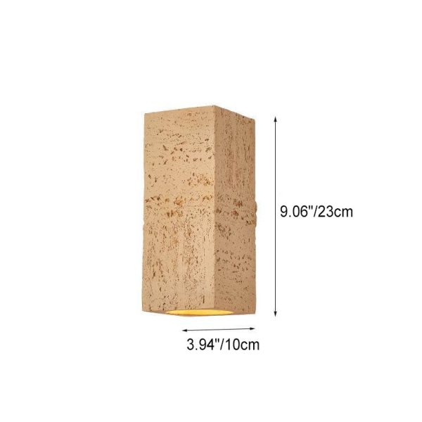 Retro Wabi-sabi Square Column Hand Sculpted LED Wall Sconce Lamp - Image 11