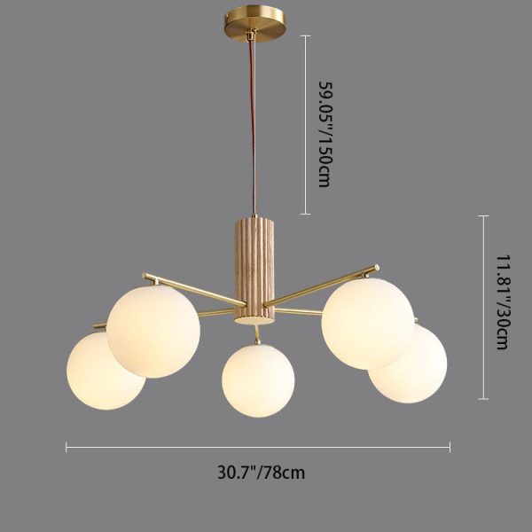 Modern Creative Minimalist Copper Glass Sphere 3/5-Light Chandelier - Image 5