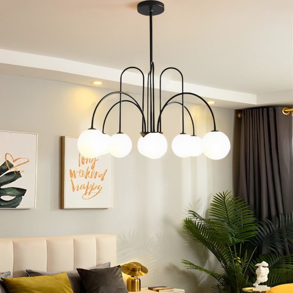 6/8 Lights Iron Glass Creative Nordic Chandelier Ceiling Light Fixture - Image 5