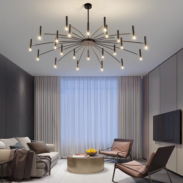 Adjustable Metal DIY Three Step Dimming LED Minimalist Chandelier - Image 14