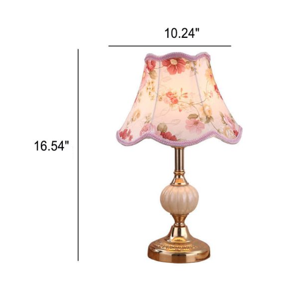 Nordic Vintage Floral Glass Fabric 1-Light Table Lamp - Image 21