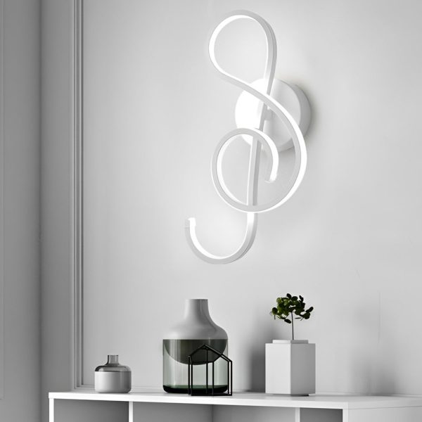 Musical Note Shaped Electroplated LED Modern Wall Sconce Lighting - Image 4
