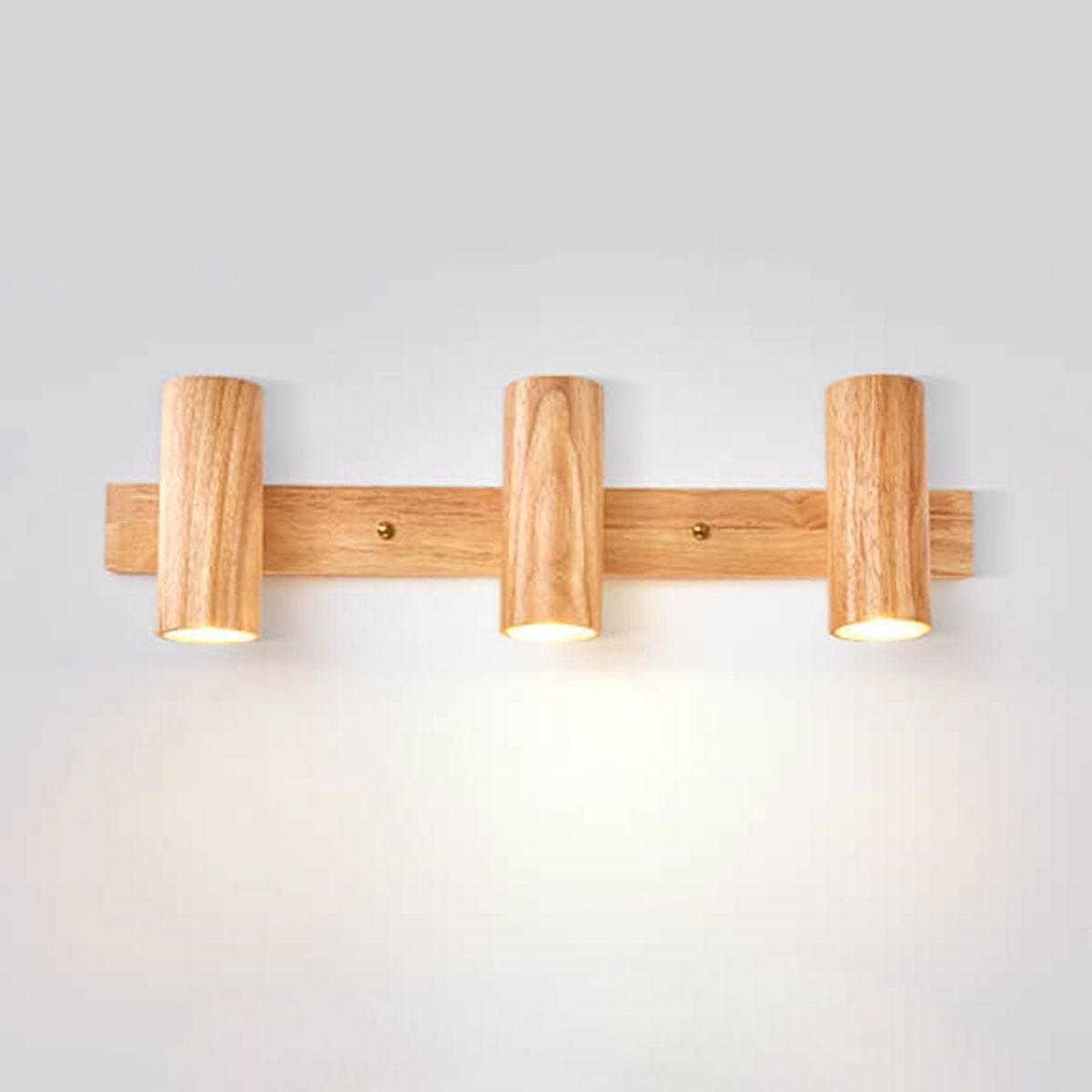 Modern Minimalist Wood Track Spotlight 1/2/3 Light Wall Sconce Lamp - Image 2