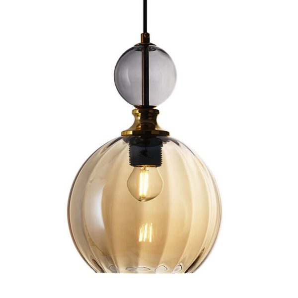 Danish Creative Stripes Glass Round 1/3 Light Chandelier - Image 8