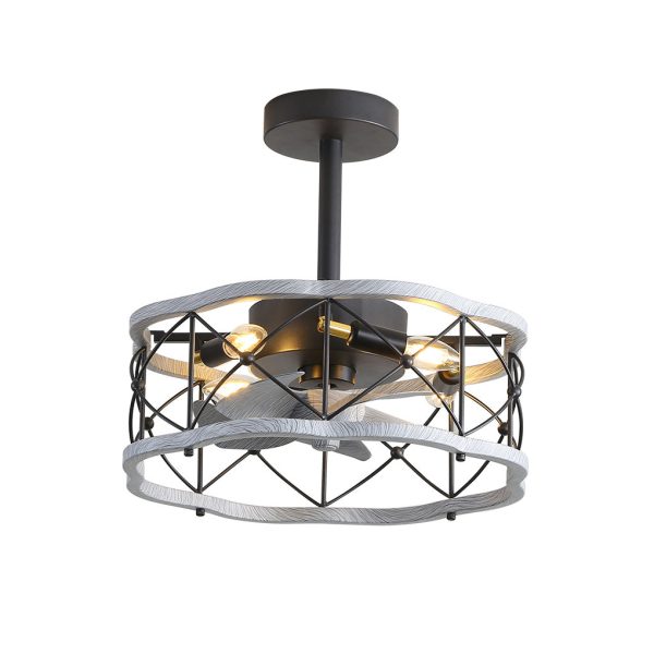 Retro Three Step Dimming LED Mute Bladeless Ceiling Fans with Remote - Image 18