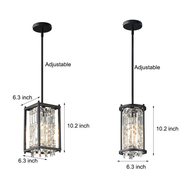 Round Square Iron Frame Crystal Shade Luxury Modern Chandelier Ceiling Lights - Image 8