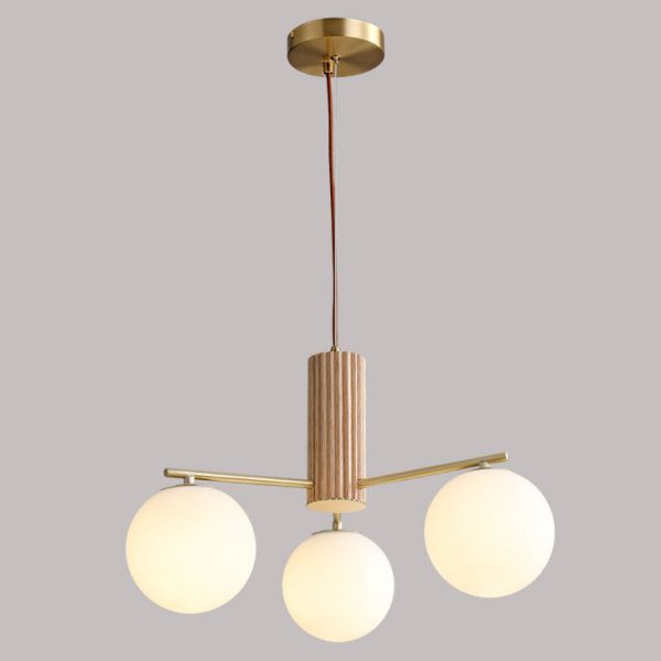 Modern Creative Minimalist Copper Glass Sphere 3/5-Light Chandelier - Image 2
