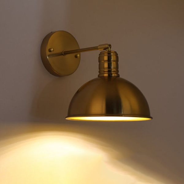 Modern Simple Iron Plated Brass Cone Round 1-Light Wall Sconce Lamp - Image 7