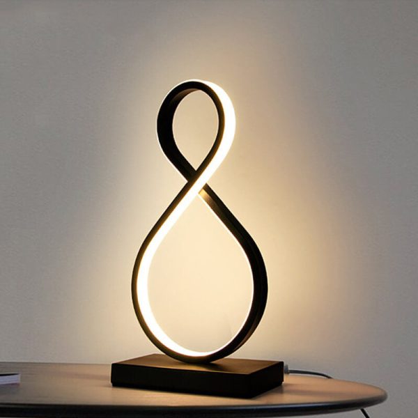 Minimalist Bending Line Spiral 8 Shape 1-Light LED Table Lamps - Image 2