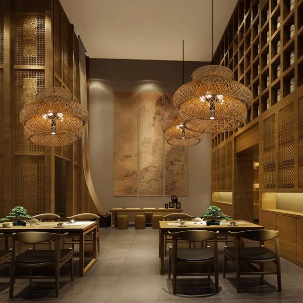 Retro Rattan Weaving 3 Layers 4/6 Light Chandeliers - Image 5