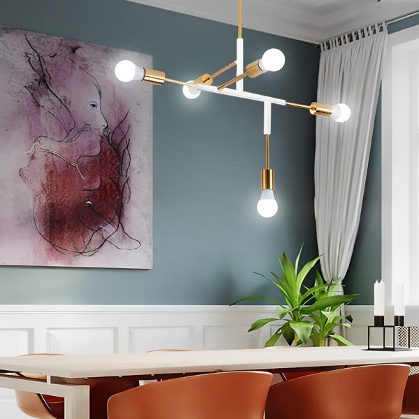 5 Lights LED Creative Branch Electroplated Iron Modern Chandelier Ceiling Lights - Image 6