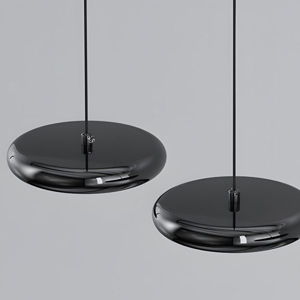Modern 1/3-Light Black/chrome Round Metallic LED Pendant Light - Image 5