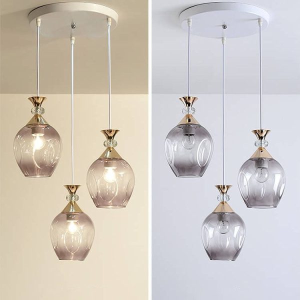 Nordic Gradient Glass Orb 1/3 Light Island Light Chandelier - Image 27