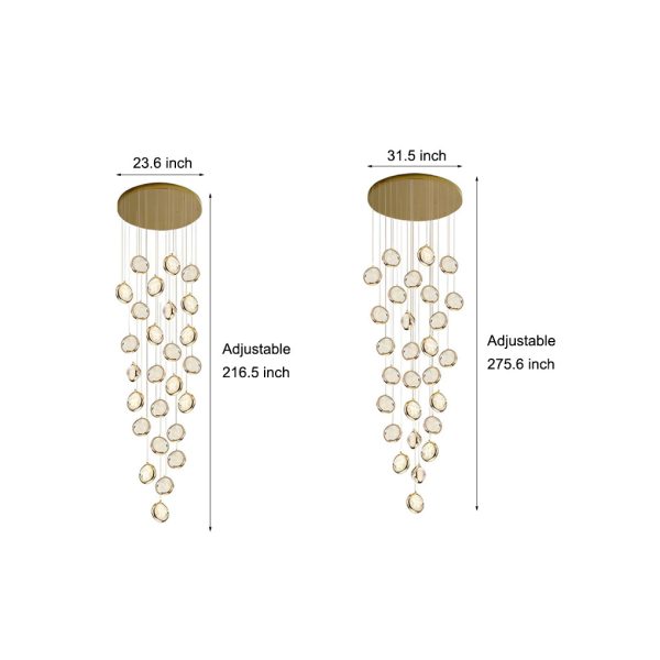 Global Crystal Cluster Adjustable Luxury Staircase Modern Long Chandelier - Image 8