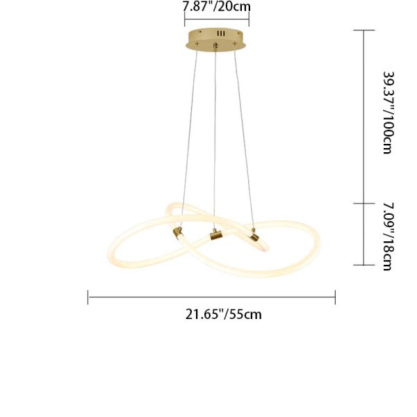 Nordic Creative Acrylic Bending Tube Island Light LED Chandelier - Image 9
