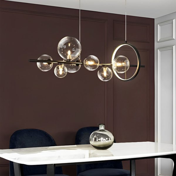 Circular Glass Bubbles LED Black Nordic Dining Room Chandeliers Light - Image 11