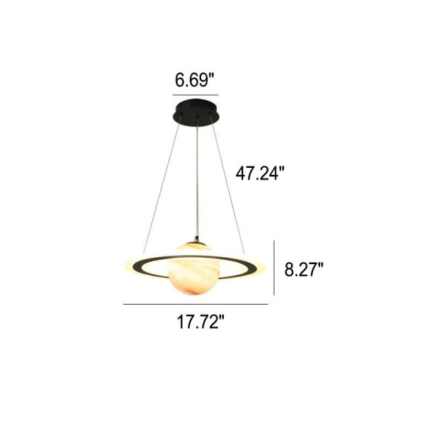 Modern Creative Space Planet Circle Kids LED Chandelier - Image 9