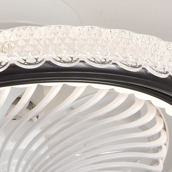 Round Mute Timing LED 3 Step Dimming Adjustable Bladeless Ceiling Fans - Image 13