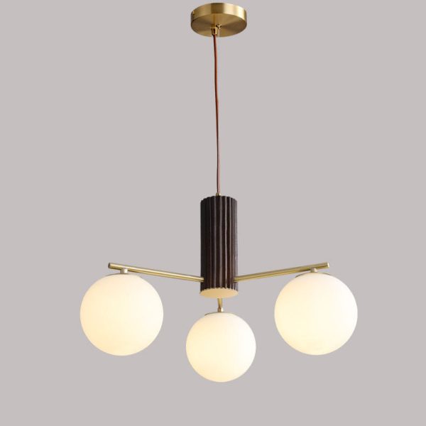 Modern Creative Minimalist Copper Glass Sphere 3/5-Light Chandelier - Image 3