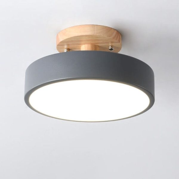 Nordic Log Round LED Semi-Flush Mount Ceiling Light - Image 15